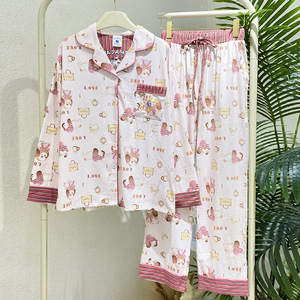2025 Popular nueva ropa de dormir para mujeres en estilo fino lindo conjunto de ropa de casa para mujeres jóvenes ropa de dormir de dibujos animados para mujeres - Product Image 5