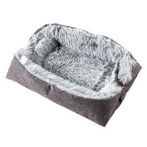 Dual-Use <b>Plush</b> <b>Cat</b> Nest Pet Bed Cute Square <b>Cat</b> Mat with Striped Pattern for Autumn and Winter for Reptiles - Product Image 6