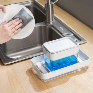 New Kitchen Automatic Soap Dispenser Tray Hand Press Box for Dishwashing Liquid Combining Dishwashing Liquid Sponge Detergent - Product Image 4