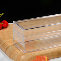 Boîte à tiramisu transparente avec couvercle, conteneur rectangulaire long pour gâteaux, emballage transparent pour desserts de boulangerie, mousse, gâteau roulé, pâtisserie