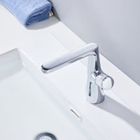 Robinet de lavabo en laiton à eau chaude et froide, style nordique simple, personnalisable, poignée ronde, robinet de lavabo de salle de bain pour la maison