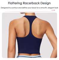 Soutien-gorge de sport personnalisé avec logo, blocs de couleur et coutures, coupe ajustée, respirant, pour le yoga, la course et l'entraînement, débardeur dos nageur OEM/ODM