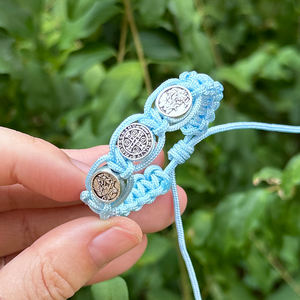 Pulsera Católica para Bebé, Niña o Niño Pequeño, Amuleto Triple de San Benito, San Miguel Arcángel, Pulsera de Protección para Recién Nacido - Product Image 6