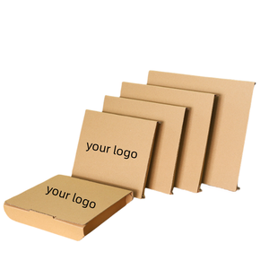 Brown paper square pizza box portable custom printed pizza corrugated paper box