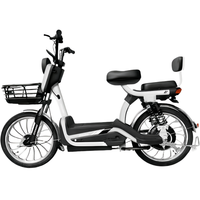 Vélo électrique 350W 48V robuste à moteur arrière, longue autonomie, haute vitesse, 2 roues, pour trajets professionnels, avec capteur