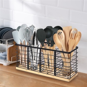 Four-grid Stainless Steel Waterproof Standing Towel <b>Storage</b> Rack <b>Kitchen</b> Towel Cage Household Towel Basket Multifunctional - Product Image 1