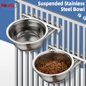 Tigela de Aço Inoxidável Reforçada com Borda Arredondada e Gancho para Pendurar, para Alimentação de Gatos e Cães em Canil, Caixa ou Gaiola - Product Image 4