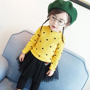 Camiseta para niñas con estampado de corazones, camisa de manga larga con hilo roscado, camiseta básica para bebé recién nacido, ropa de primavera para niños pequeños - Product Image 4