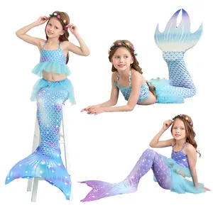 Wholesale Kids Mermaid Tail For Girls Swimming Suit Princess Cosplay Costume Carnival Party Clothing Dress Up