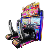 Máquina de Juego Arcade de Carreras con Simulador de Conducción para Dos Jugadores, Operada con Monedas, Estilo Outrun