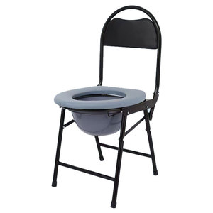 Wholesale commode chairs for the elderly, <b>folding</b> toilet chairs for pregnant women, portable toilet <b>stools</b> with high backrests, - Product Image 1