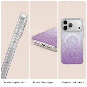 Funda Magnética de Lujo con Diseño de Concha Oceánica Degradada para <span class=keywords><strong>iPhone</strong></span> 17 Pro Max, Carcasas Transparentes Antigolpes para <span class=keywords><strong>iPhone</strong></span> 17, 16, 15 - Product Image 5