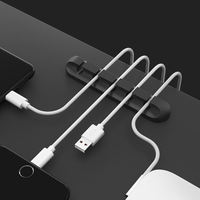 Clips de câble en silicone avec logo personnalisé, organisateur de câbles d'écouteurs USB, support adhésif pour câbles de bureau pour la maison et le bureau