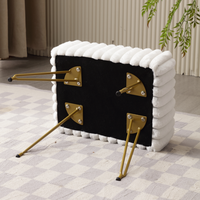 Pouf carré en tissu velours haut de gamme, idéal pour salon et dressing, avec rangement intégré, en gros à prix abordable
