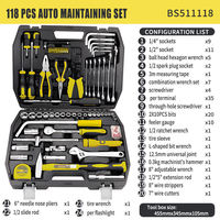 Coffret d'outils multifonctionnel professionnel pour la maison, kit de réparation de quincaillerie durable, perceuse, batterie rechargeable, ensemble en acier au chrome-vanadium