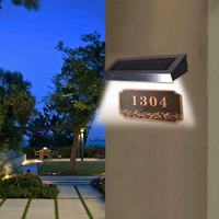 Lampes solaires d'extérieur pour numéros de maison - Lumière solaire d'extérieur pour plaque de numéro de maison - Lumière murale pour maison, jardin, patio et cour