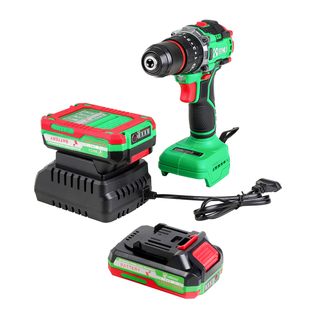 21V 13mm Brushless High Torque Two Speed Big Power Fast Rotation Battery Cordless Power Impact Drill Set