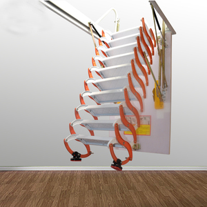 <span class=keywords><strong>Porte</strong></span> de <span class=keywords><strong>grenier</strong></span> compacte en acier orange personnalisée avec échelle - Product Image 3