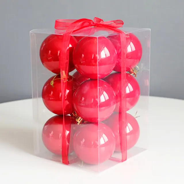Custom Bola Navidad Shatterproof Ornaments Christmas Tree Baubles Decorations Hanging Sublimation Plastic Ball Set