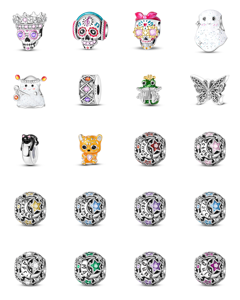Nuevo Colgante de Corazón con Cuentas de Zirconia y Diseño de Zorro Lunar del Principito de los Cuentos de Hadas, Accesorio de Joyería DIY para Mujer, Chapado en Oro sobre Plata - Product Image 1