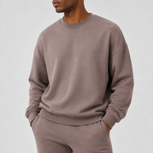 Solid <b>Navy</b> Crew Neck <b>Sweatshirt</b> For Men Autumn Thin Soft Cotton Jersey Long Sleeve Classic Daily Commuter Top US Local Warehouse - Product Image 5