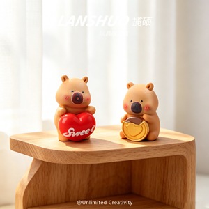 Figuras de Capibara en Miniatura, Resina Plástica 3D, Set de Joyería DIY, Decoración de Escritorio, Herramientas y Suministros de Manualidades - Product Image 2