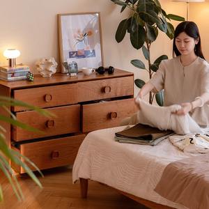 Cómoda de Seis Cajones Fangguo, Madera de Cerezo, Estilo Vintage, Mueble de Almacenamiento para Dormitorio, Cómoda para Sala de Estar, Mesa Auxiliar para Cabecera de Cama - Product Image 4