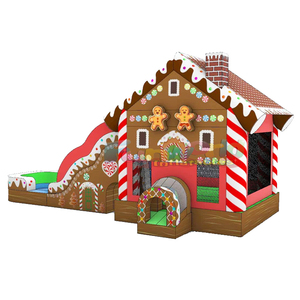 Castillo inflable comercial con tobogán, casa de brinco navideña, para niños. - Product Image 5