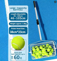 Rouleau en acier inoxydable léger pour ramasser les balles de pickleball, équipement de ramassage de balles réglable