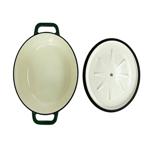<span class=keywords><strong>Cocotte</strong></span> <span class=keywords><strong>Ovalada</strong></span> de Hierro Fundido Esmaltado Verde Premium 2026, Olla Holandesa Antiadherente para Cocinar y Hornear en Casa - Product Image 5