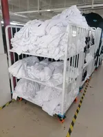 Carro de 3 niveles de alta resistencia para piezas de ropa cortadas |   Carro de Transporte de Tela para Almacenamiento en Fábricas de Ropa