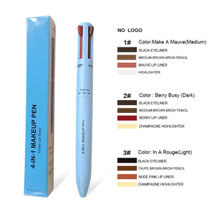 Logo personalizzato vegano senza crudeltà ad alto pigmentato <span class=keywords><strong>blu</strong></span> crema bellezza trucco labbra 4 in 1 sopracciglio matita matita <span class=keywords><strong>evidenziatore</strong></span> - Product Image 2