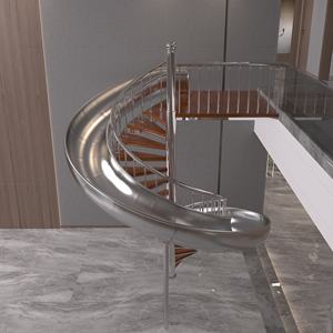 滑梯式内楼梯 棕色大理石楼梯 花岗岩楼梯 大理石螺旋楼梯 室内玻璃楼梯 玻璃螺旋楼梯 - Product Image 4
