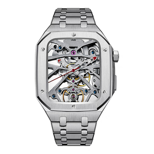 Kit de modification de bracelet en acier inoxydable pour homme, avec boîtier de protection à motif de dessin animé tendance pour <span class=keywords><strong>Apple</strong></span> <span class=keywords><strong>Watch</strong></span> Series 4/5/6/<span class=keywords><strong>7</strong></span>/8 44mm 45mm - Product Image 5