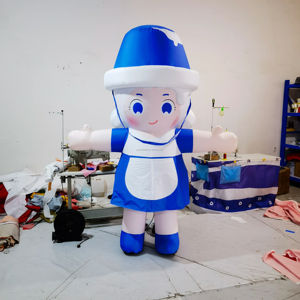 Muñeca Inflable Personalizada de Dibujos Animados <span class=keywords><strong>Azul</strong></span>, Decorativa, Publicitaria, Niña Pequeña de Dibujos Animados - Product Image 2