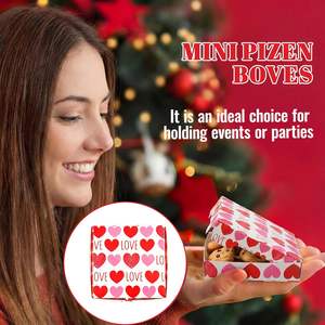 Cajas de <span class=keywords><strong>Pizza</strong></span> Mini para el Día de San Valentín, Cajas de Cartón Cuadradas para <span class=keywords><strong>Pizza</strong></span>, Ideales para Cumpleaños, San Valentín, Bodas y Celebraciones - Product Image 3
