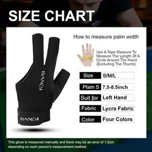 Gants de <span class=keywords><strong>billard</strong></span> Banly pour main gauche, 3 doigts, gants de snooker, gants de <span class=keywords><strong>billard</strong></span> sportifs compacts à enfiler - Product Image 3