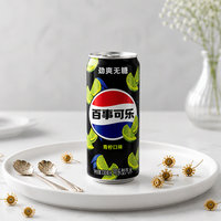 Pepsi Cola saveur citron vert 330ml en canette slim, best-seller, saveur fruitée, soda gazeux, OEM, marque privée disponible