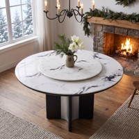 Table à manger de luxe pour hôtel moderne avec plateau en ardoise naturelle blanche pour restaurant, ensemble table et chaises