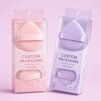Boîte en PVC transparent imprimée en gros pour éponge de maquillage, emballage pliable en PET transparent