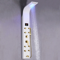 Système de douche multifonctionnel mural en acier inoxydable 304, ensemble complet de salle de bain avec panneau de douche à effet pluie