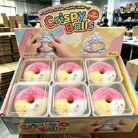 Jouet Donut Croustillant en TPR, Squishy à Presser, Anti-stress pour Fêtes, Vente en Gros, Cadeau
