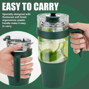 Ly thủy tinh sản phẩm mới <span class=keywords><strong>2026</strong></span> có nắp tre, ly thủy tinh nhiều màu, chống rò rỉ, cấp thực phẩm, có tay cầm, sản xuất - Product Image 5