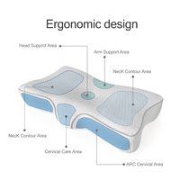 Oreiller orthopédique moderne en mousse à mémoire de forme avec fonctions de massage rafraîchissant pour soulager les douleurs cervicales, option de logo personnalisé, design ergonomique