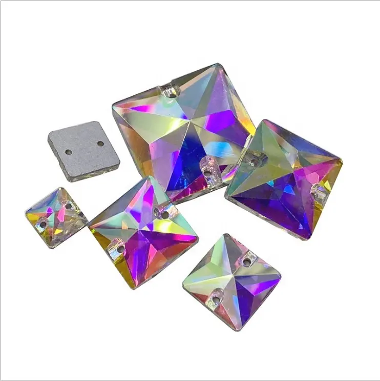 Cristal cuadrado para coser diamantes de imitación, para vestidos de boda, k9, gran oferta