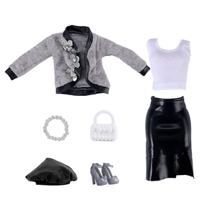 Nouveauté : Ensemble de vêtements faits main pour poupée de <span class=keywords><strong>30</strong></span> <span class=keywords><strong>cm</strong></span> (11-12 pouces) à l'échelle 1/6 : robe, jupe et manteau. - Product Image 5