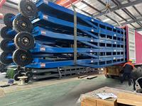 Dock pengangkat halaman baja ponsel, dock angkat ramp garpu dengan 2 roda solid pneunatic karet