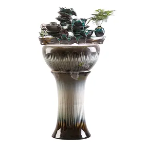 Grande cascata di fontana d'acqua per esterni/interni per la decorazione domestica del giardino fontana in ceramica creativa con acquario