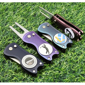 Plantilla para marcadores de pelotas de golf con diseño de monedas, bolsa resistente para fichas de prensa coloridas, diamantes de un solo lado, diseño de visera con diseño de monedas Diva, color azul, para EE. UU. - Product Image 1