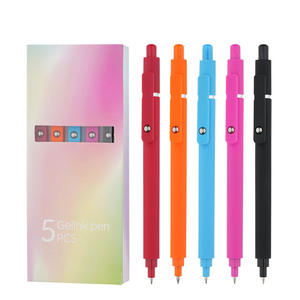 Macaron <b>Office</b> <b>School</b> Student Click Fine Tip Gel Pens Set Stationery <b>Supplies</b> 0.5mm Ballpoint Colorful Ink - Product Image 4